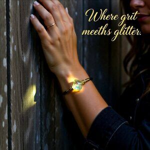 Minimalist Leather + Crystal Bracelet! 6.5" Wrist ~ Stylish Controversial Trendy